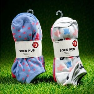 Womens 10 Pack Low Cut Socks Everyday Use Multi Color Lot of 2 Sock Hub Sz 9-11